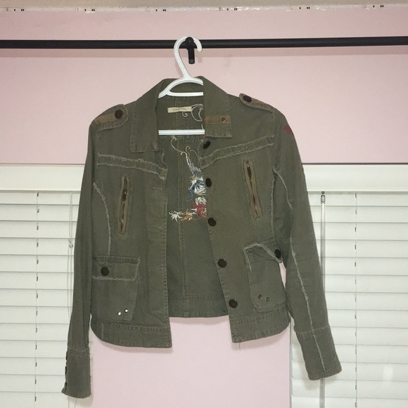 army green jean jacket - Picture 2 of 3